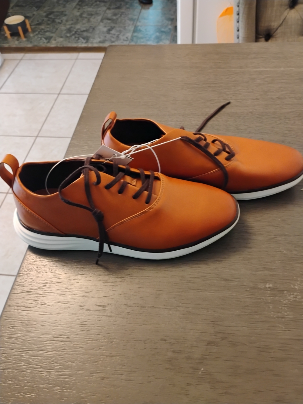 Goodfellow & Co Tan Lace-Up Oxfords with White Sole